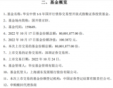 [配资交流群]首只国开债ETF？华安国开债ETF将于2022年10月24日深交所上市