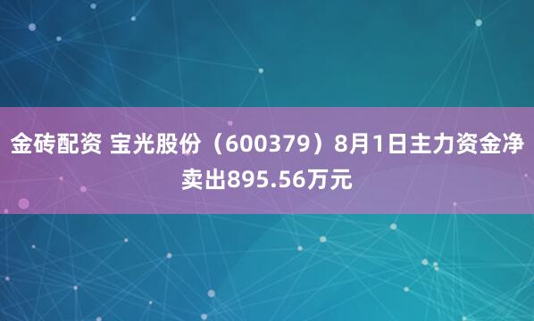 金砖配资 宝光股份（600379）8月1日主力资金净卖出895.56万元